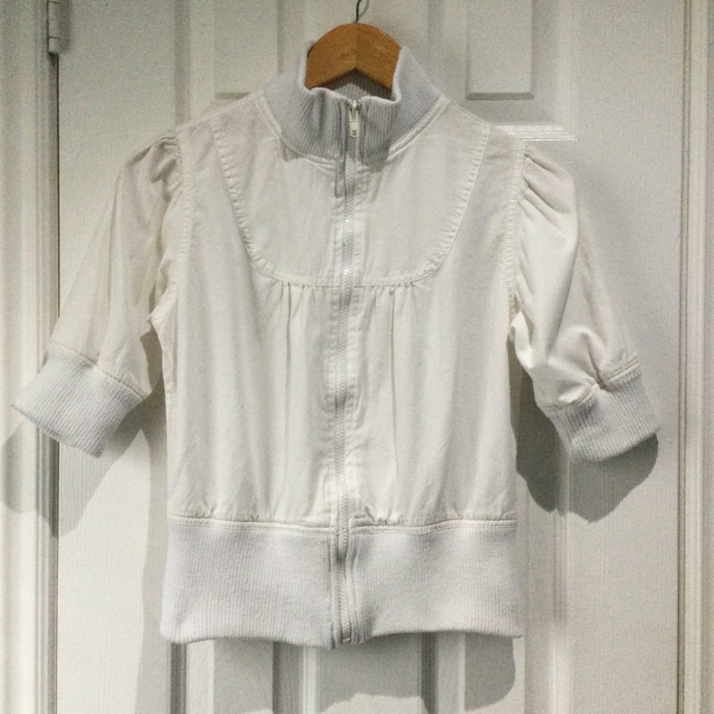 SWS Women’s White Cotton Zip-Up Jacket
